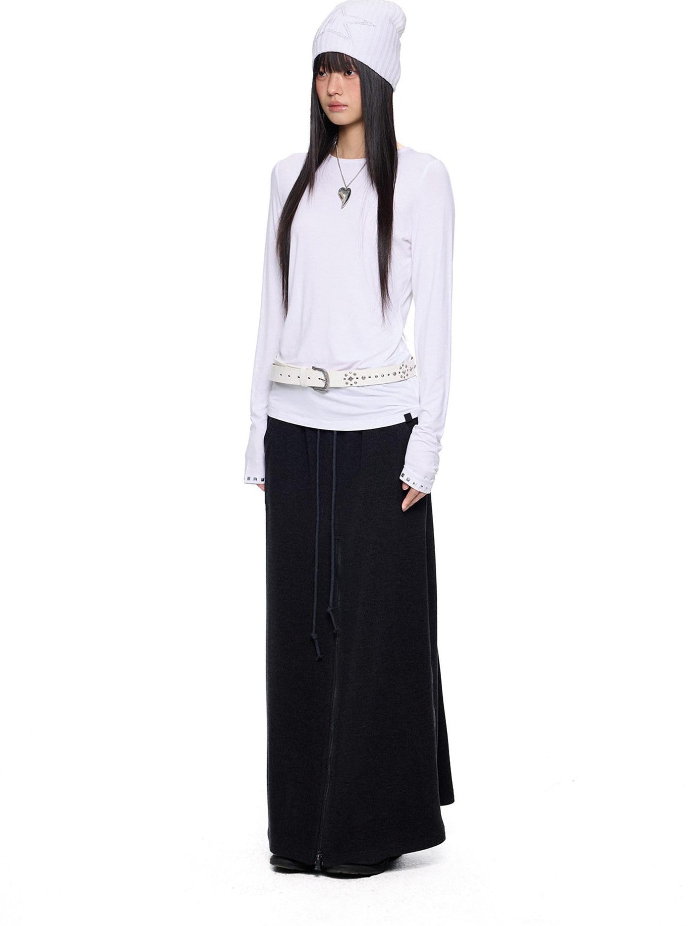 EZEK Studded Printed Slim Fit Crewneck Women's Cotton Stretch Long Sleeve T-shirts