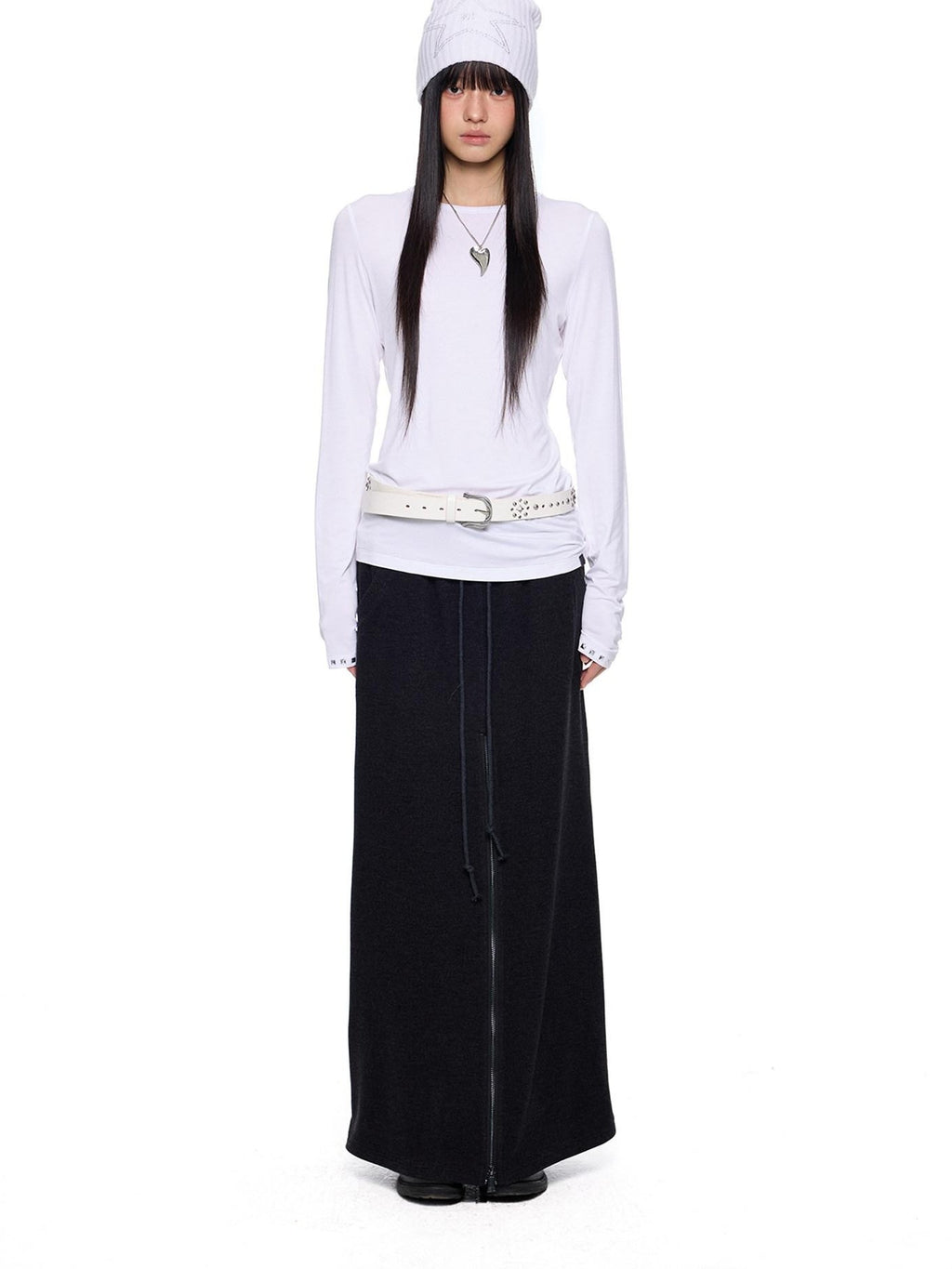 EZEK Studded Printed Slim Fit Crewneck Women's Cotton Stretch Long Sleeve T-shirts