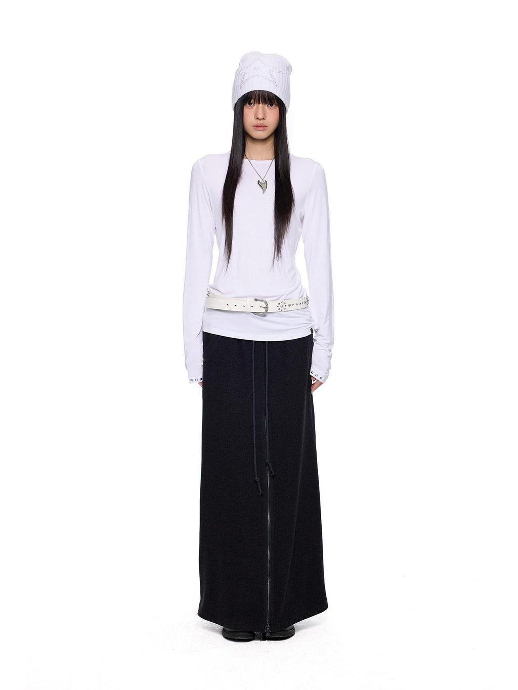 EZEK Studded Printed Slim Fit Crewneck Women's Cotton Stretch Long Sleeve T-shirts