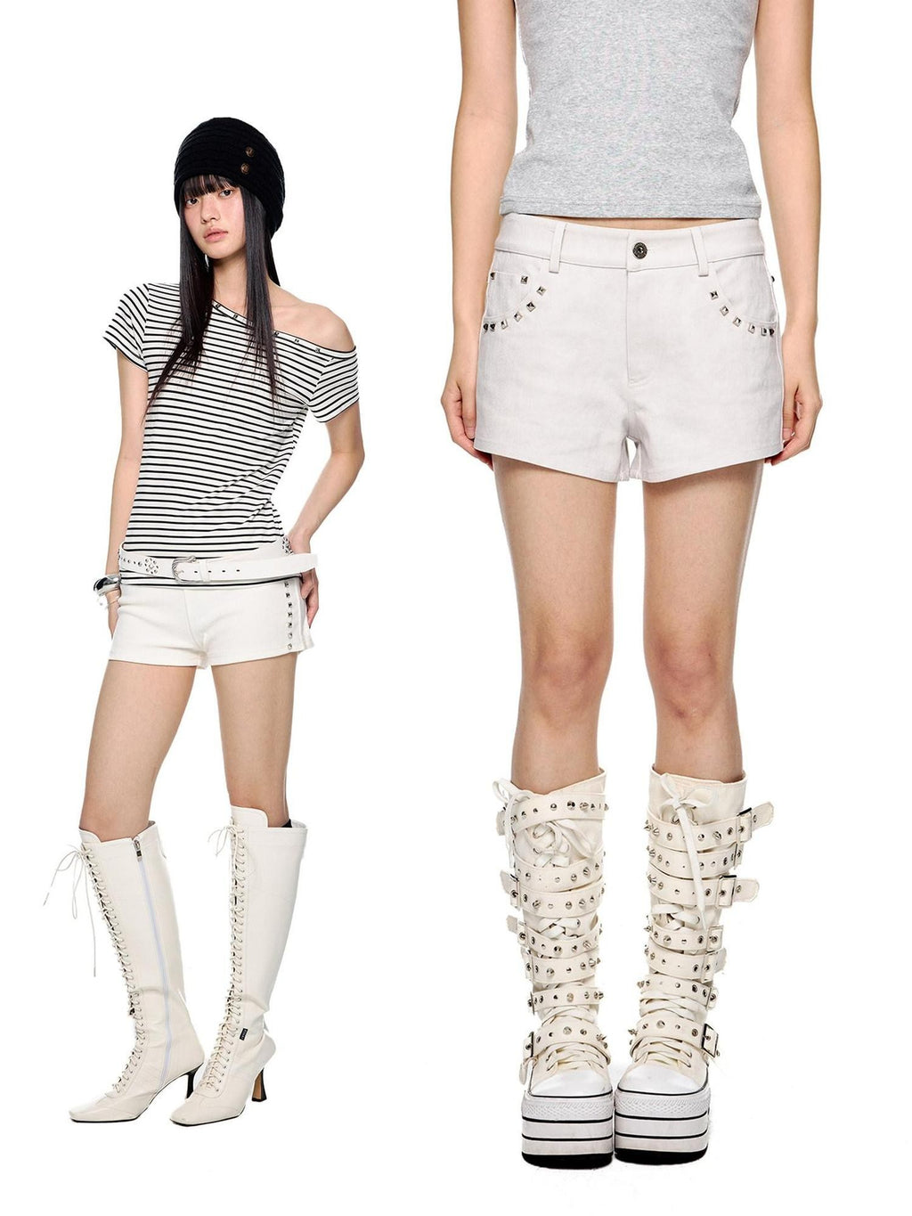 EZEK Studded Vintage Low Waist Slim Cargo Women's 100 Percent Cotton Lounge Shorts