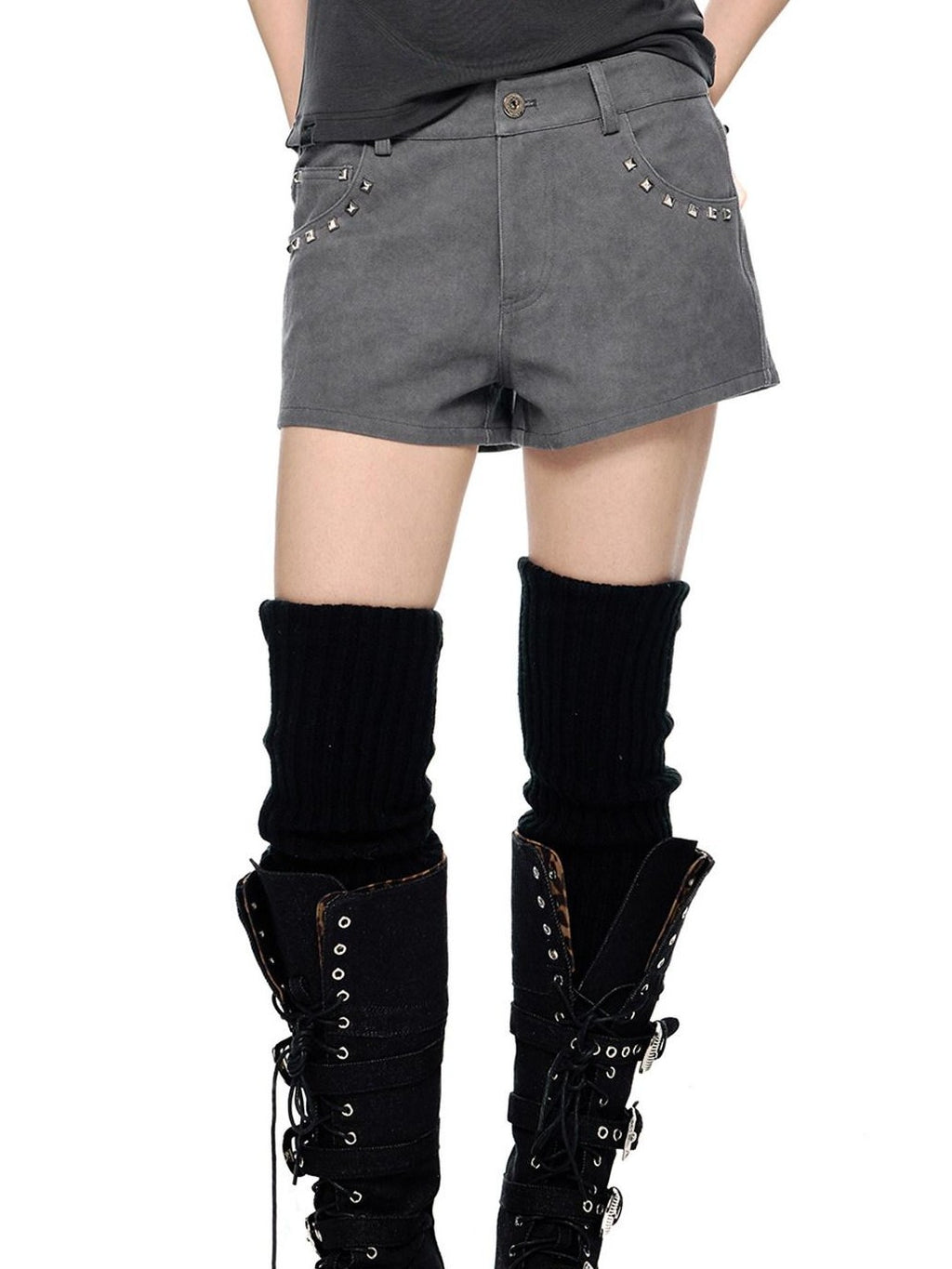 EZEK Studded Vintage Low Waist Slim Cargo Women's 100 Percent Cotton Lounge Shorts