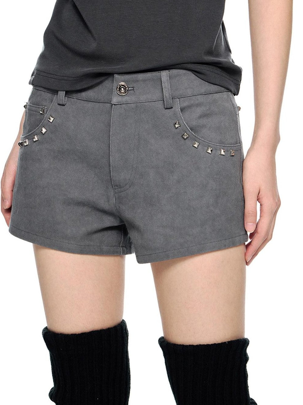 EZEK Studded Vintage Low Waist Slim Cargo Women's 100 Percent Cotton Lounge Shorts