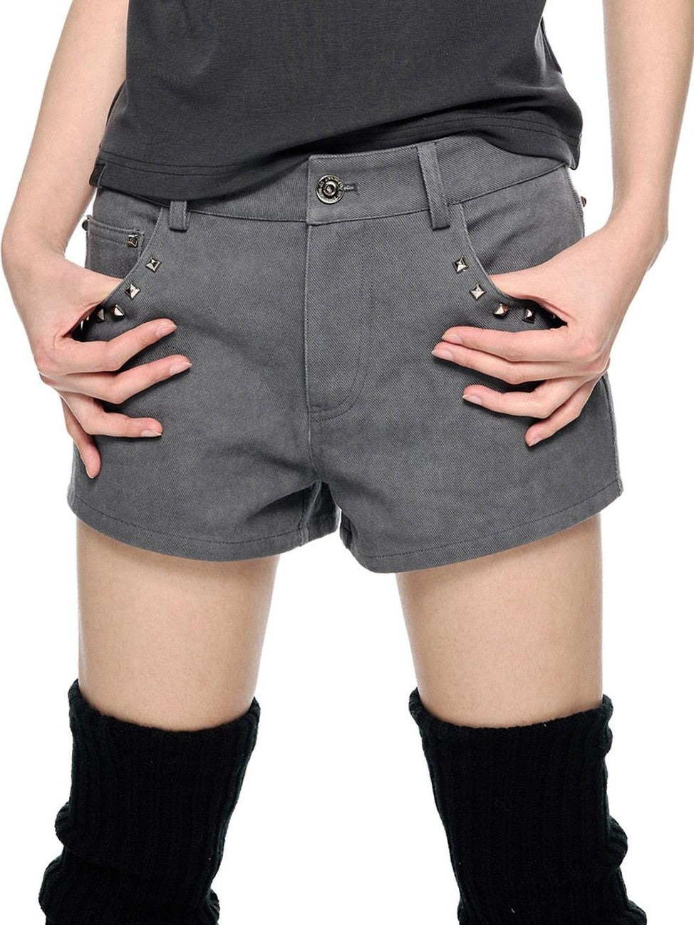 EZEK Studded Vintage Low Waist Slim Cargo Women's 100 Percent Cotton Lounge Shorts