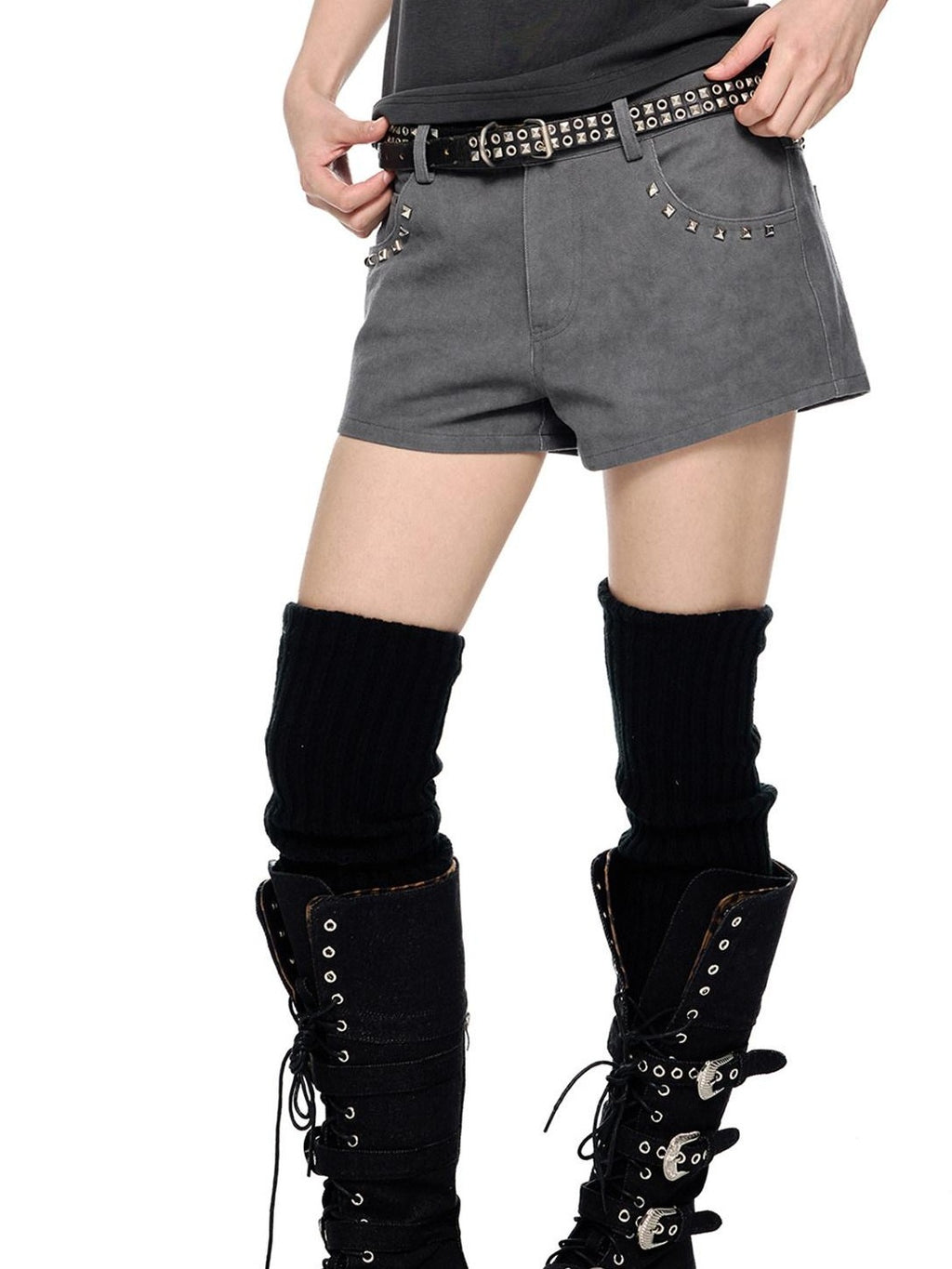 EZEK Studded Vintage Low Waist Slim Cargo Women's 100 Percent Cotton Lounge Shorts