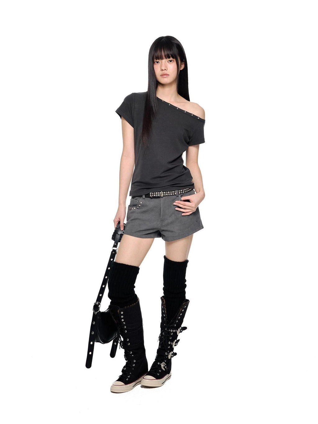 EZEK Studded Vintage Low Waist Slim Cargo Women's 100 Percent Cotton Lounge Shorts