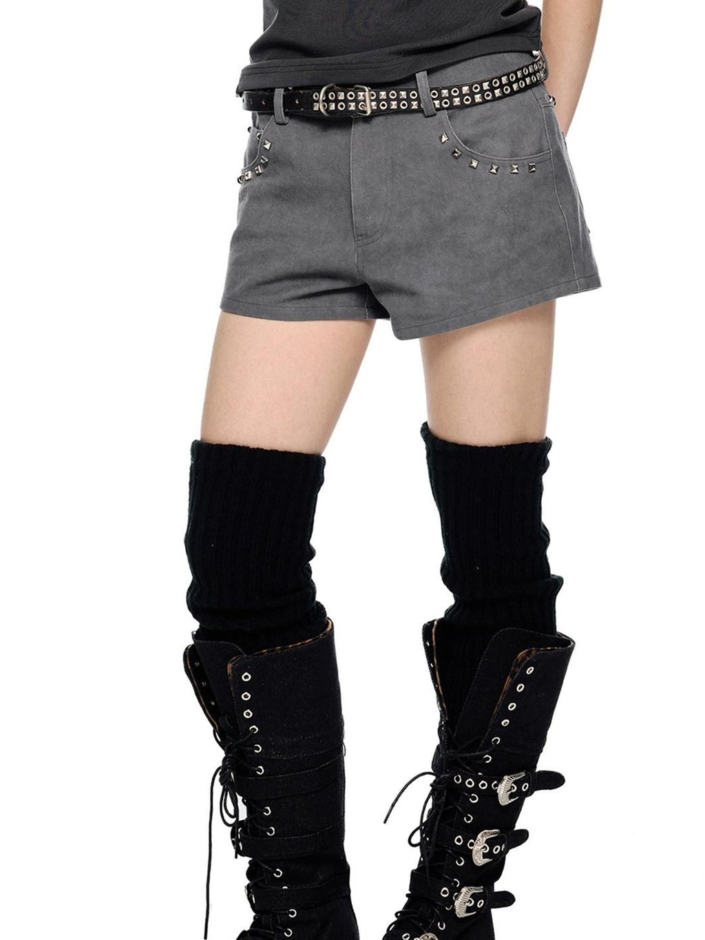 EZEK Studded Vintage Low Waist Slim Cargo Women's 100 Percent Cotton Lounge Shorts
