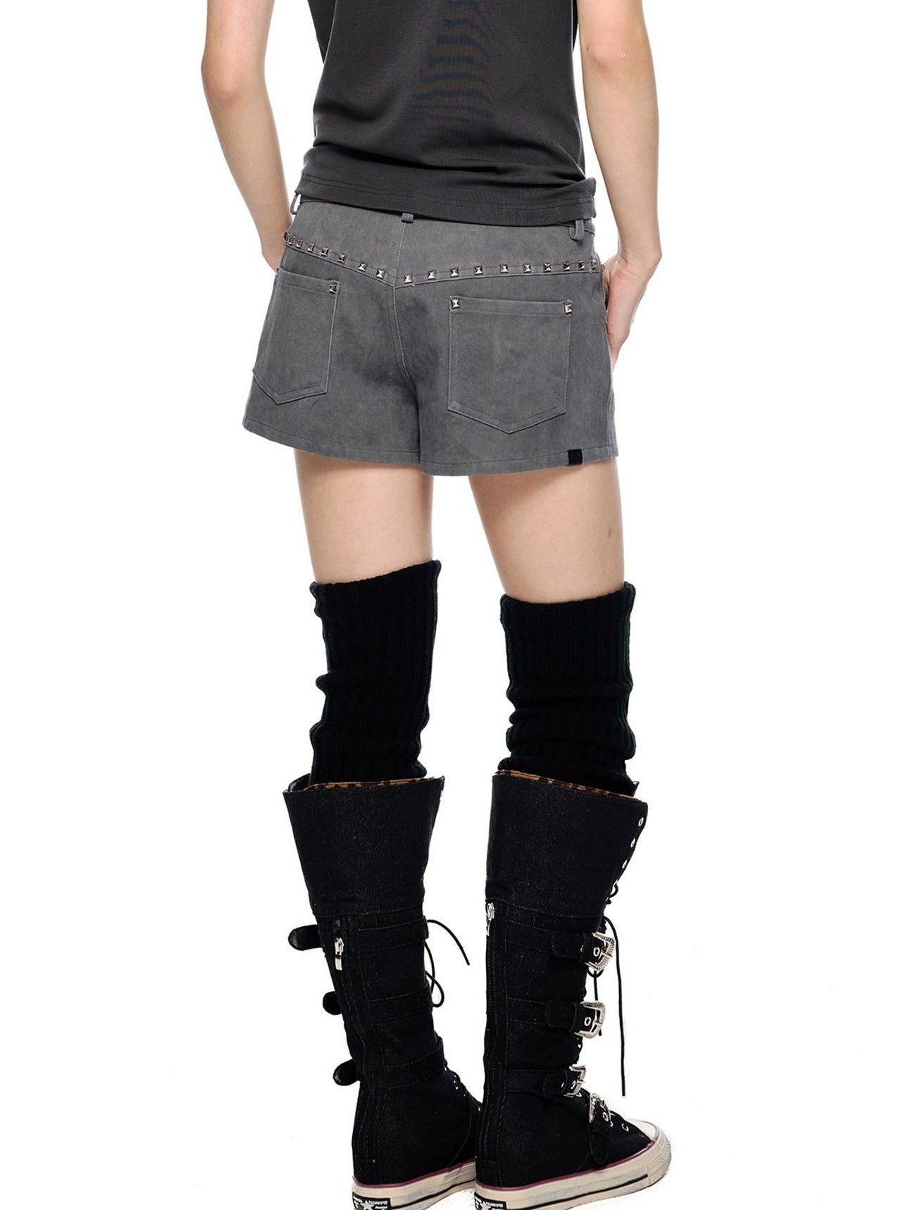 EZEK Studded Vintage Low Waist Slim Cargo Women's 100 Percent Cotton Lounge Shorts