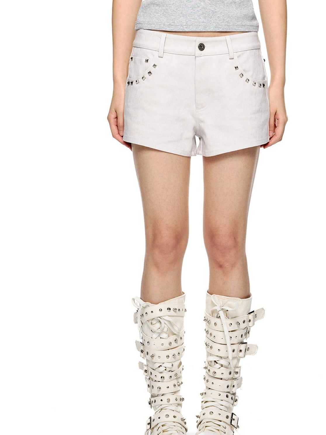 EZEK Studded Vintage Low Waist Slim Cargo Women's 100 Percent Cotton Lounge Shorts