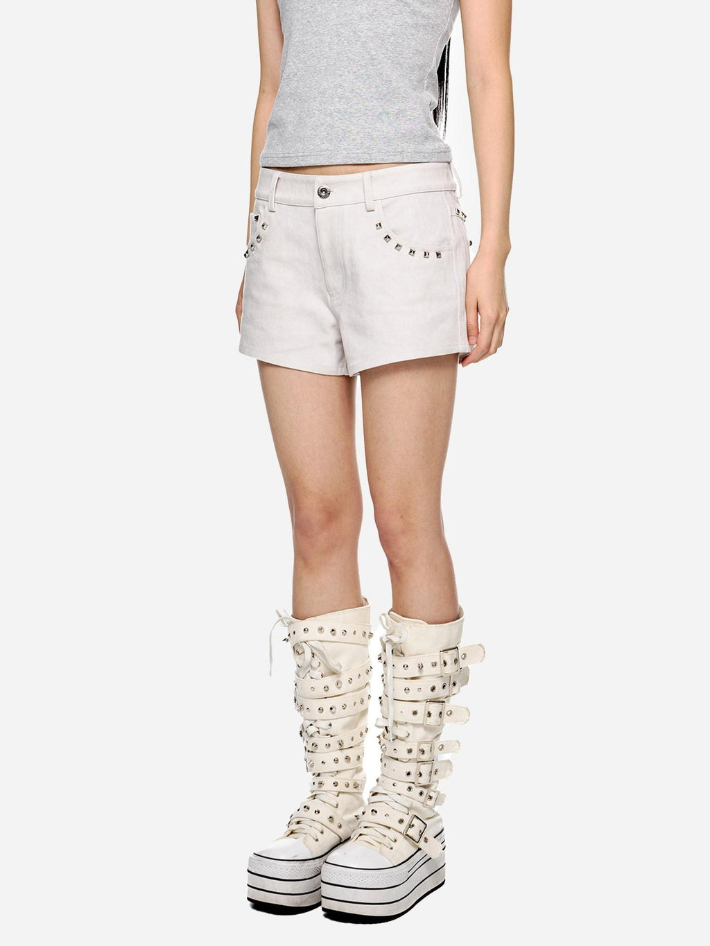 EZEK Studded Vintage Low Waist Slim Cargo Women's 100 Percent Cotton Lounge Shorts