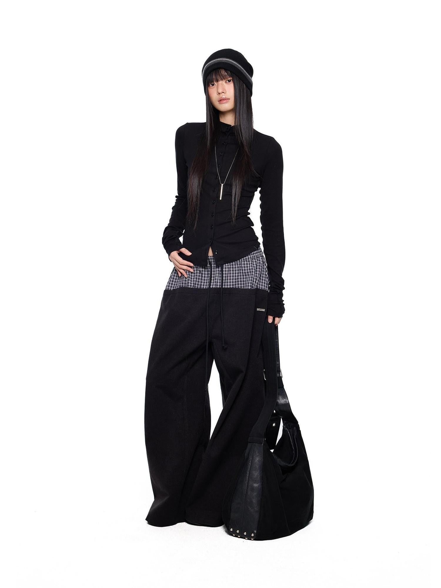 EZEK Thin Pleated Printed Half Turtleneck Women's Viscose Long Sleeve T-shirts