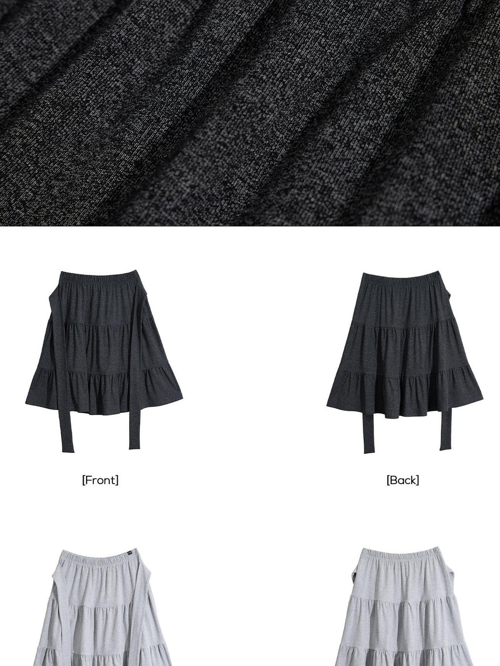 EZEK Tie Patchwork Pleated High Waist A Line Women's Cotton Midi Skirts