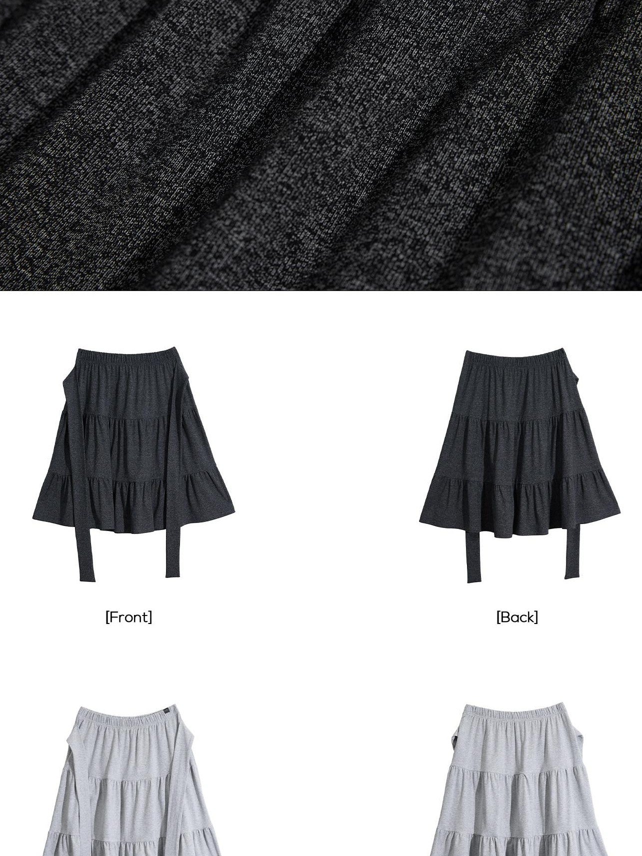 EZEK Tie Patchwork Pleated High Waist A Line Women's Cotton Midi Skirts