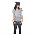 EZEK_Two_Piece_Plaid_Print_Women's_Cotton_Lyocell_Short_Sleeve_T-shirts_1029876074485_MISSTT