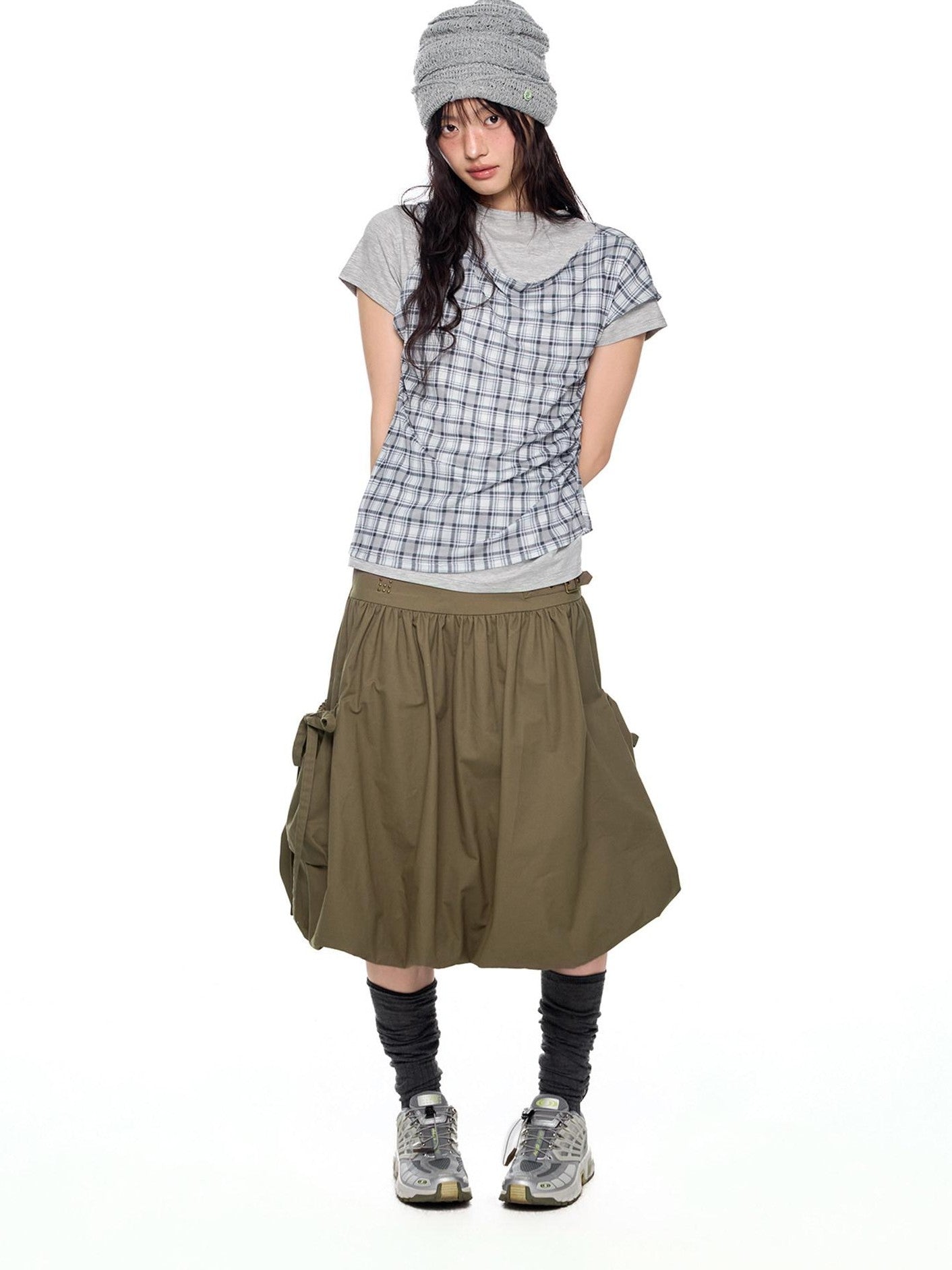EZEK Two Piece Plaid Print Women's Cotton Lyocell Short Sleeve T-shirts