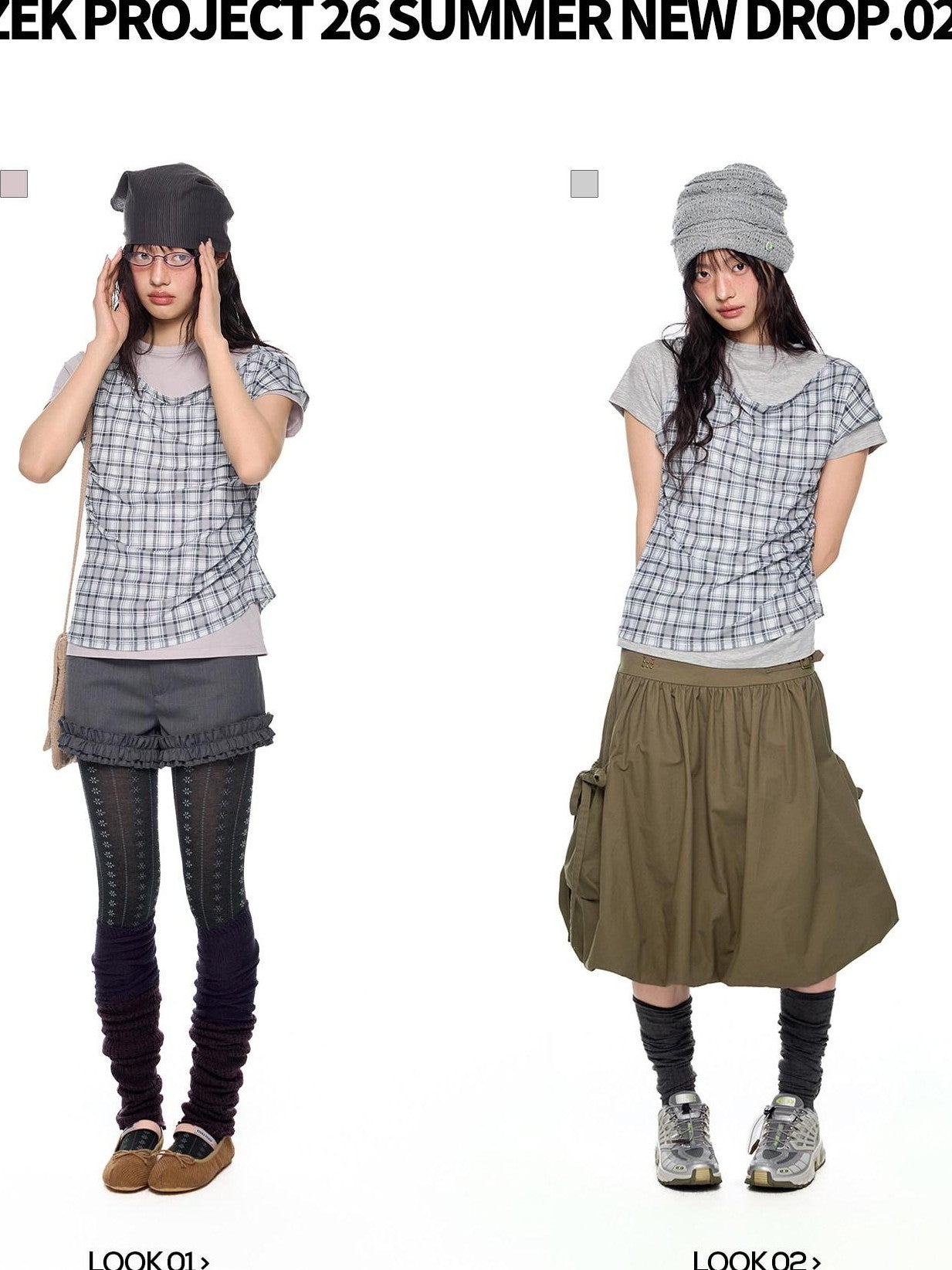EZEK Two Piece Plaid Print Women's Cotton Lyocell Short Sleeve T-shirts