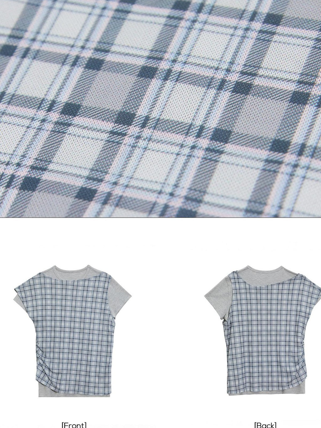 EZEK Two Piece Plaid Print Women's Cotton Lyocell Short Sleeve T-shirts