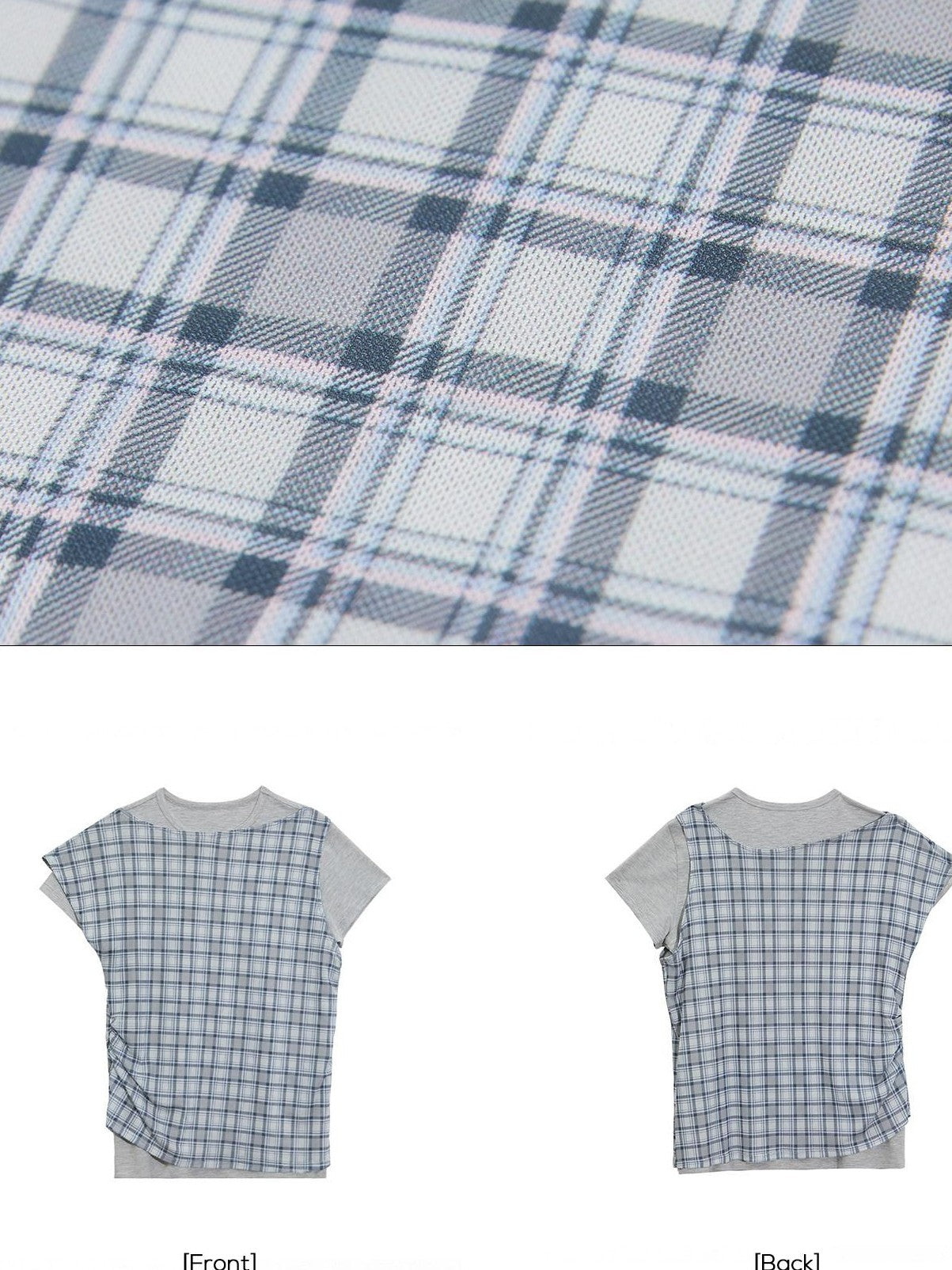 EZEK Two Piece Plaid Print Women's Cotton Lyocell Short Sleeve T-shirts