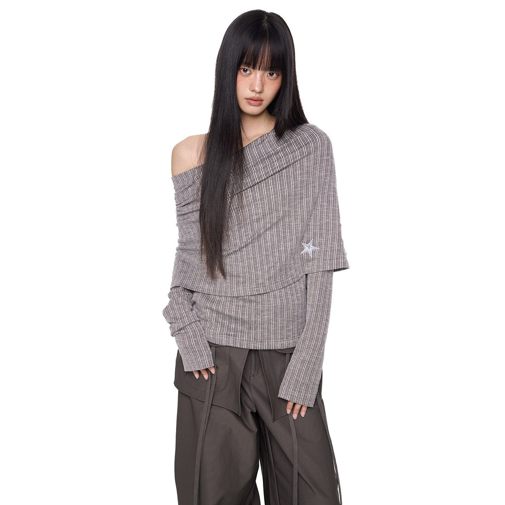 EZEK_Vertical_Stripe_Off_Shoulder_Women's_Cotton_Blend_Knit_Long_Sleeve_T-shirts_962494400732_MISSTT