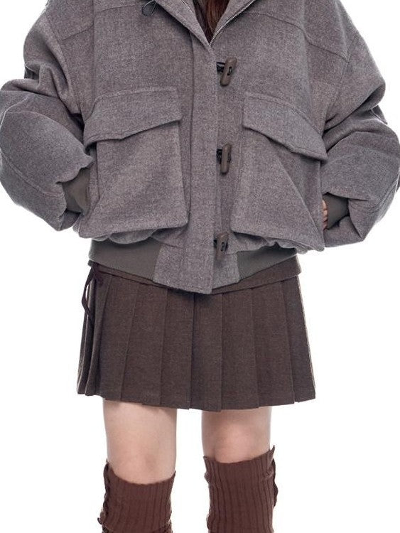 EZEK Vintage Academy Pocketed Mid Waist Women's Polyester Blend Pleated Skirts