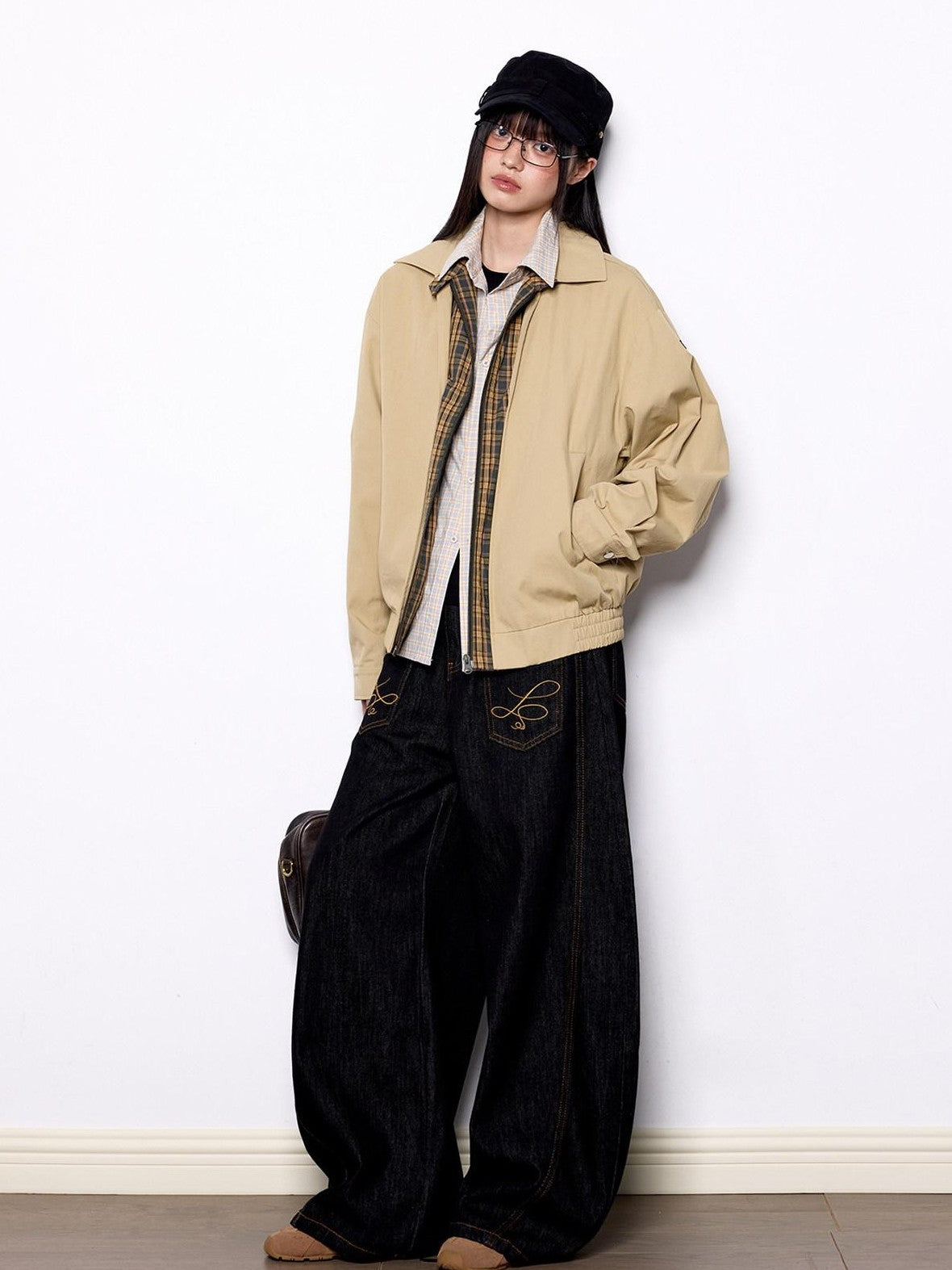EZEK Vintage Colorblock Turndown Collar Women's Cotton Utility Jackets