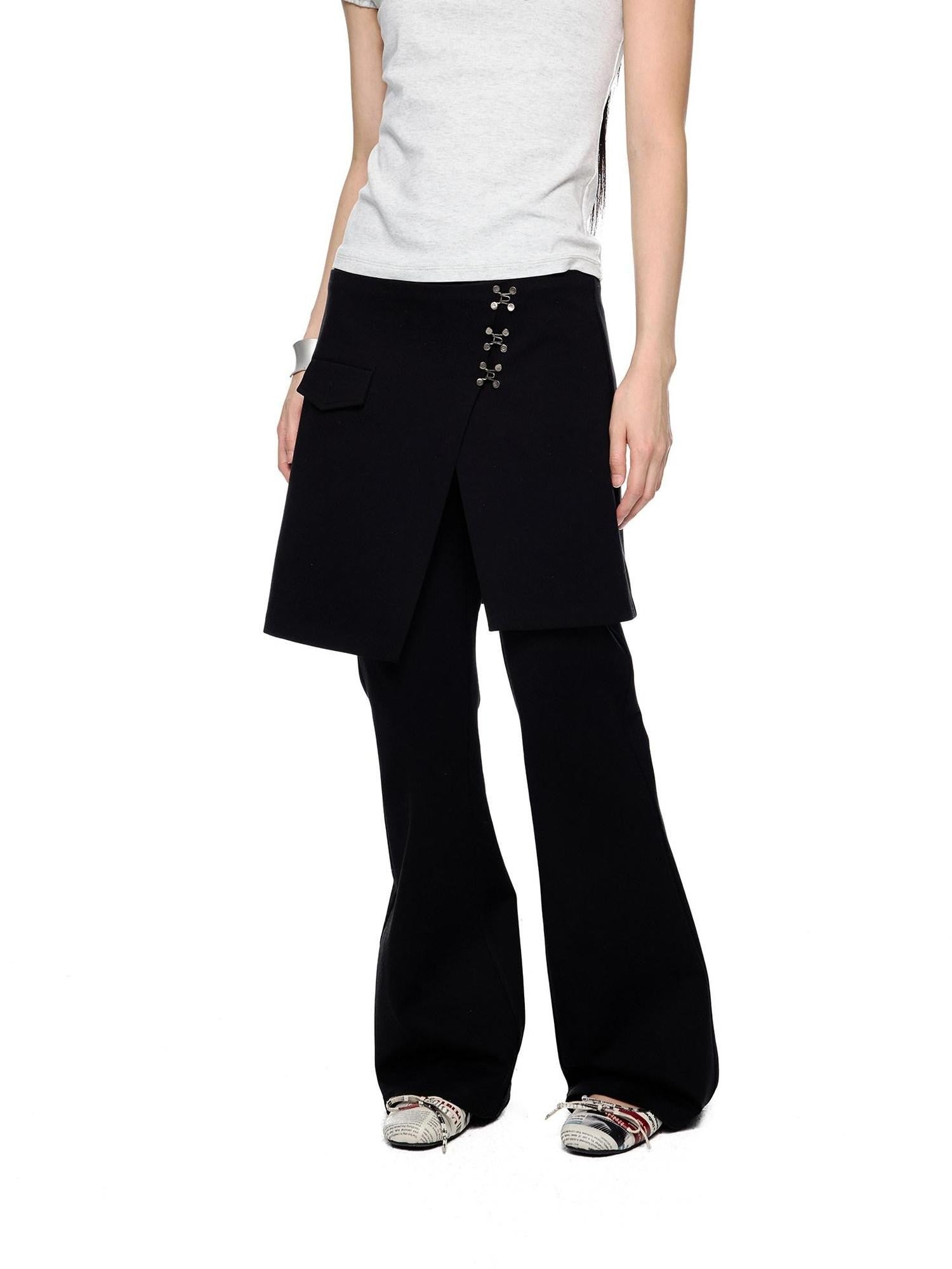 EZEK Vintage Deconstructed Layered Pocket Women's Cotton Blend Skinny Pants