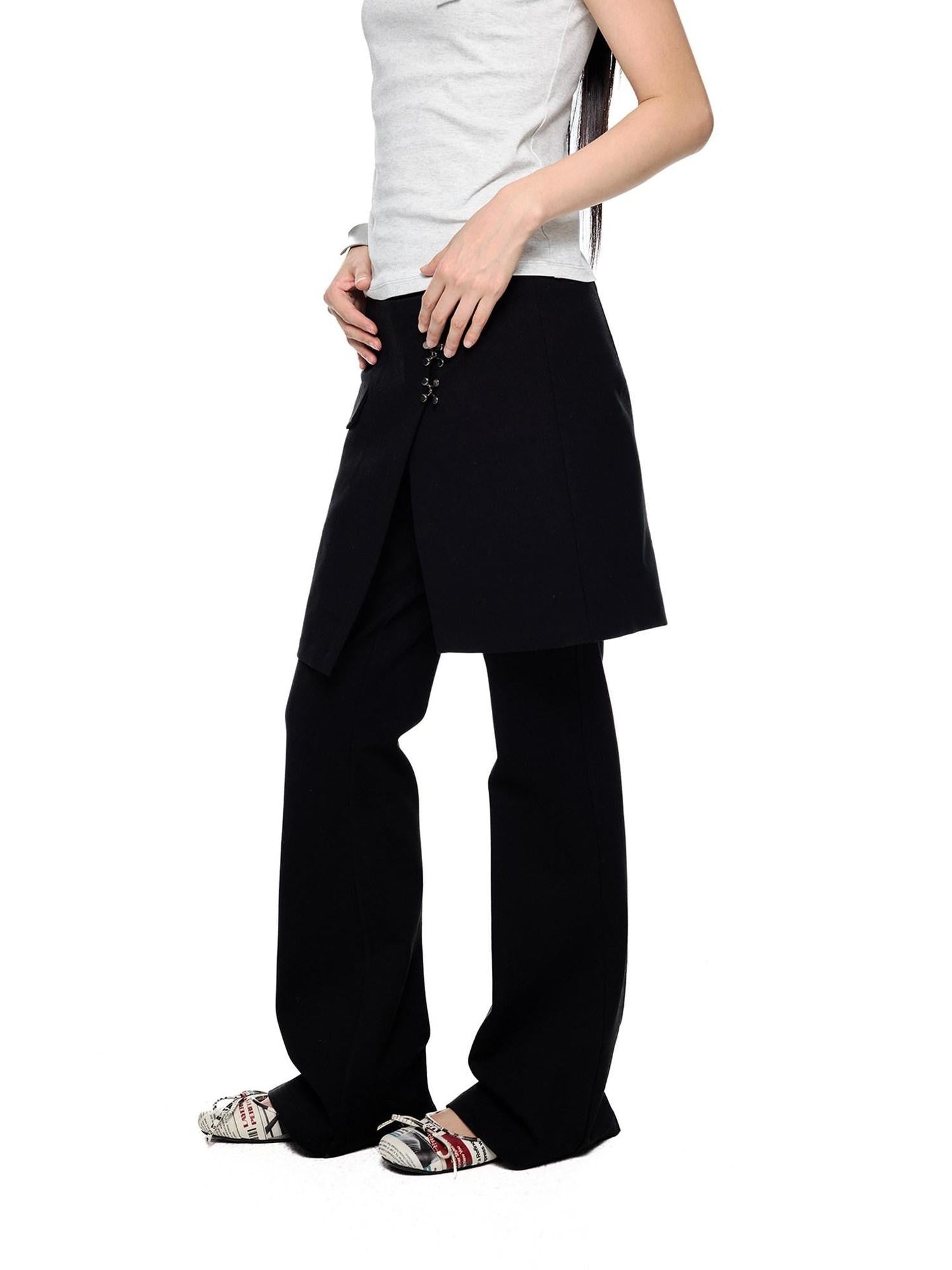EZEK Vintage Deconstructed Layered Pocket Women's Cotton Blend Skinny Pants