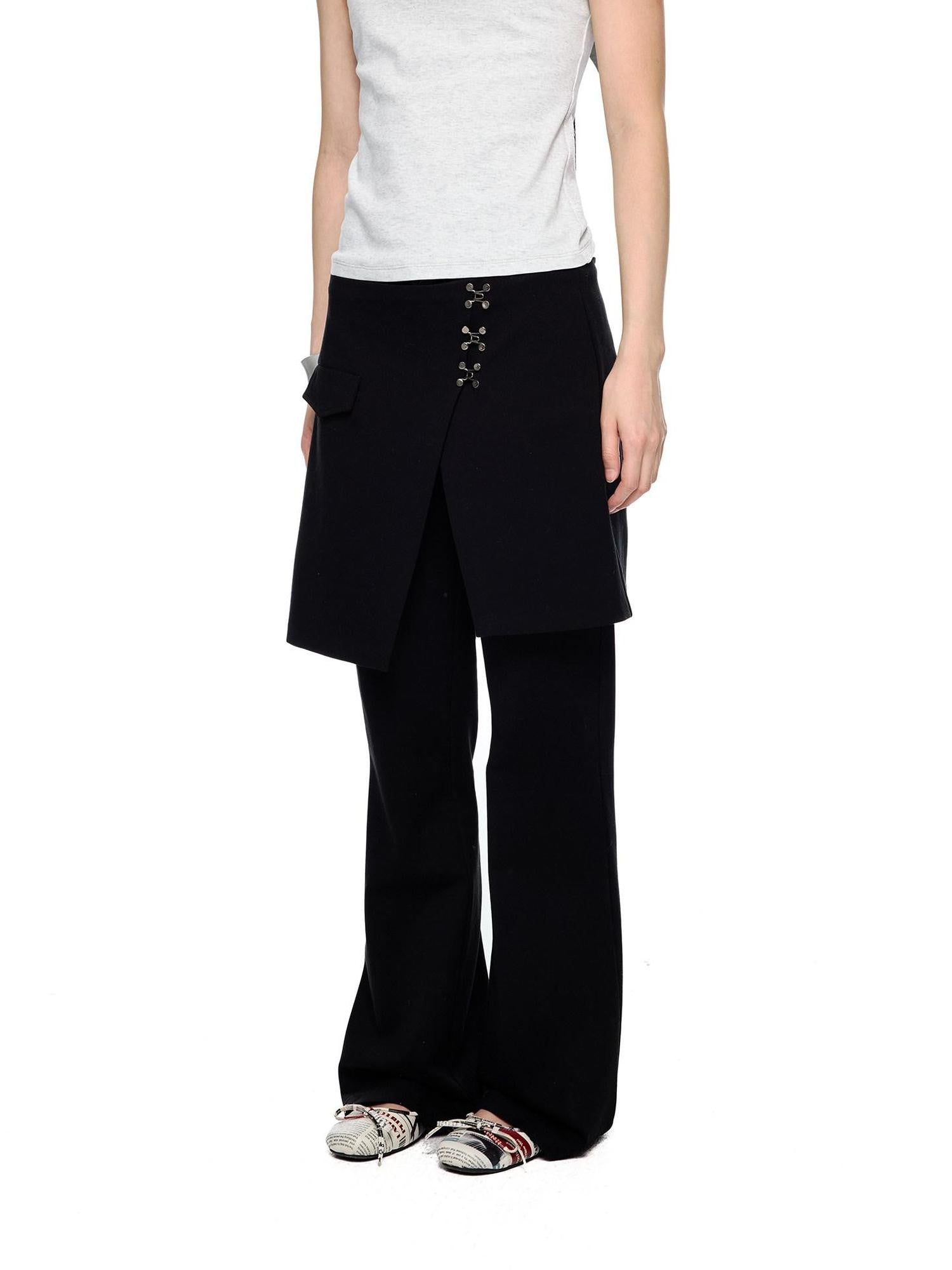 EZEK Vintage Deconstructed Layered Pocket Women's Cotton Blend Skinny Pants