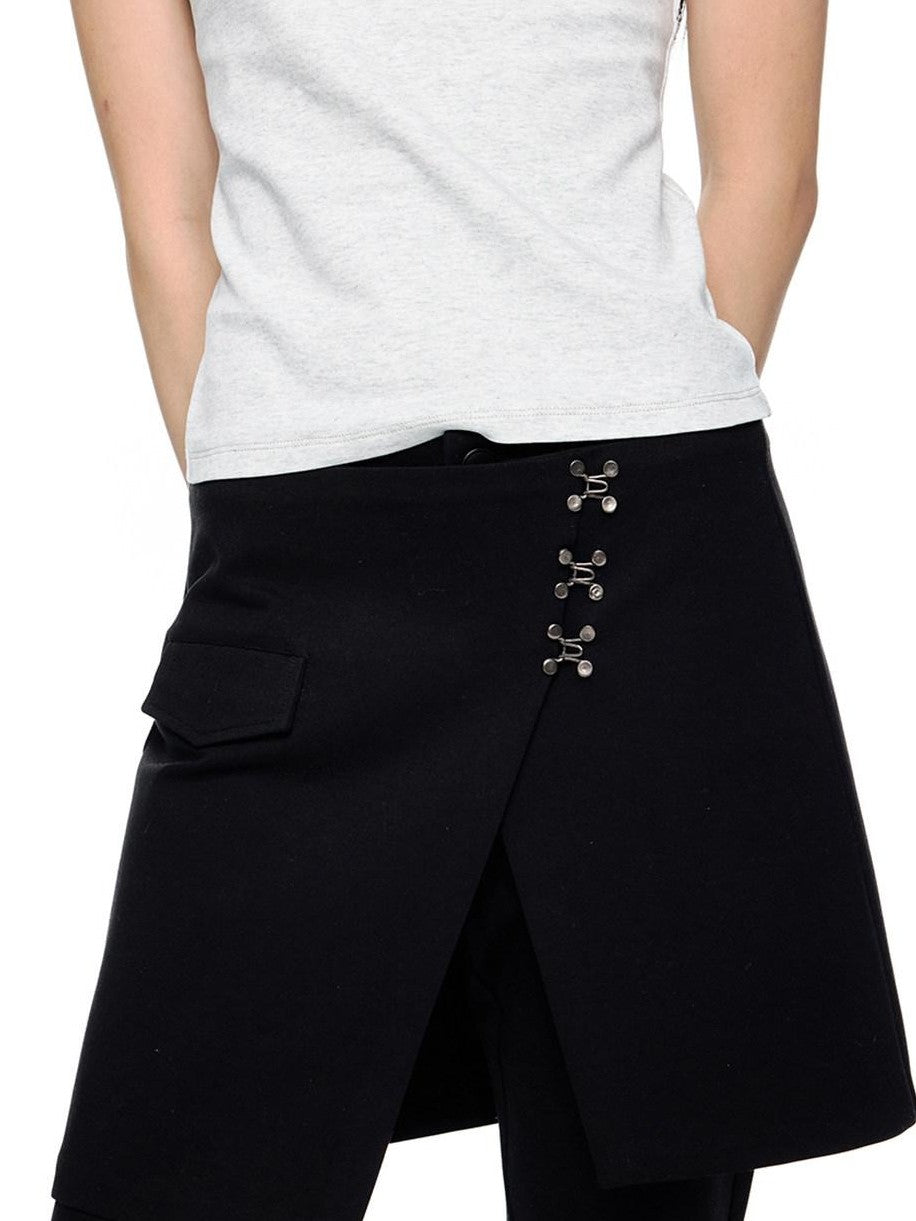EZEK Vintage Deconstructed Layered Pocket Women's Cotton Blend Skinny Pants