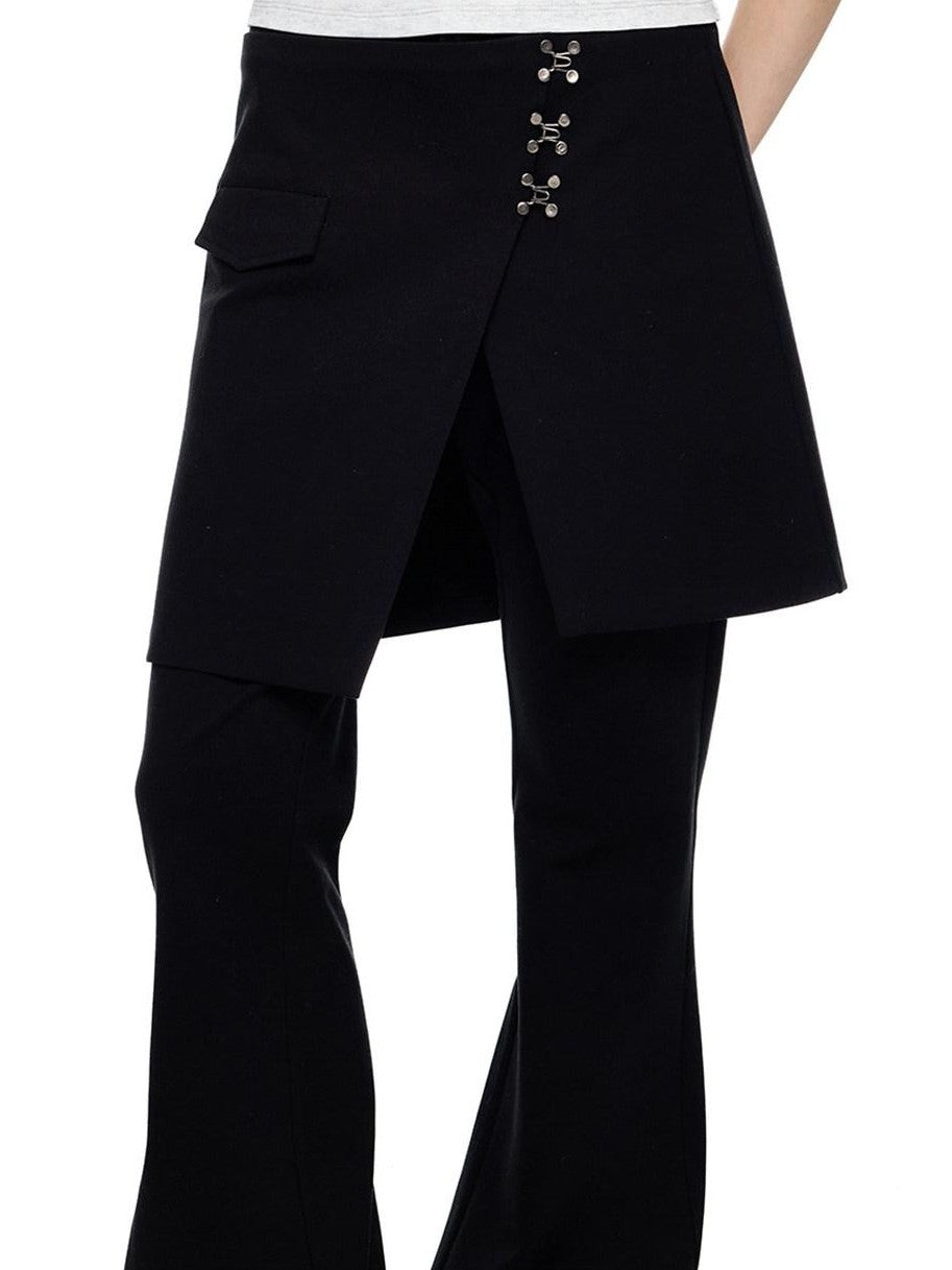 EZEK Vintage Deconstructed Layered Pocket Women's Cotton Blend Skinny Pants