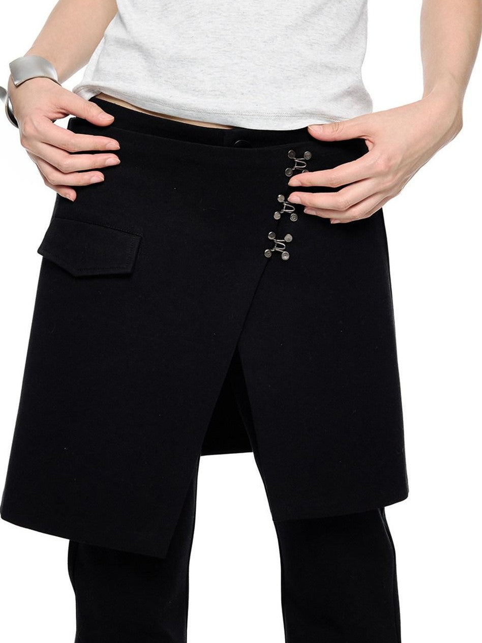 EZEK Vintage Deconstructed Layered Pocket Women's Cotton Blend Skinny Pants