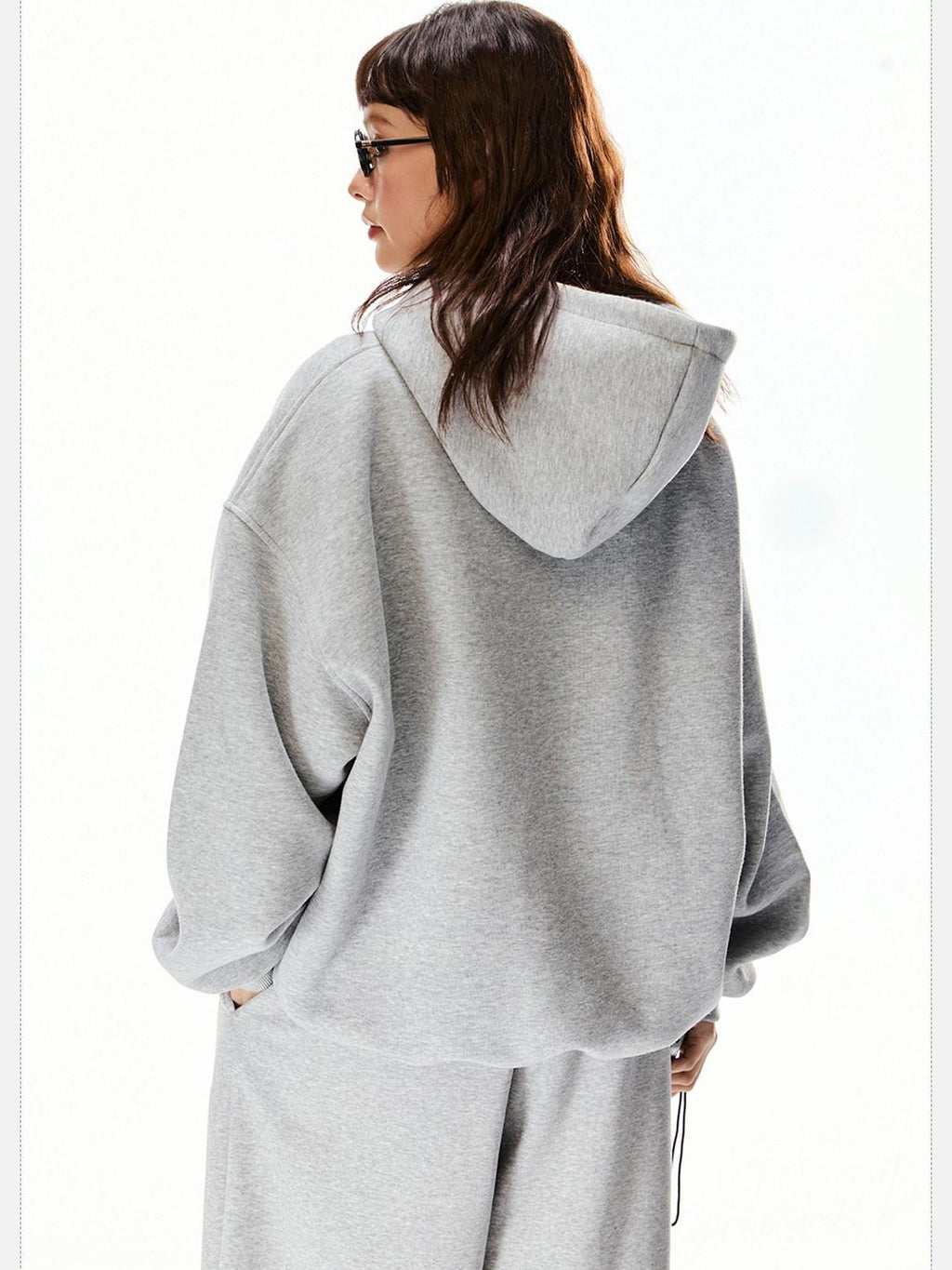 EZEK Vintage Gray Hooded Loose Fit Pocket Women's Cotton Blend Sweatshirts