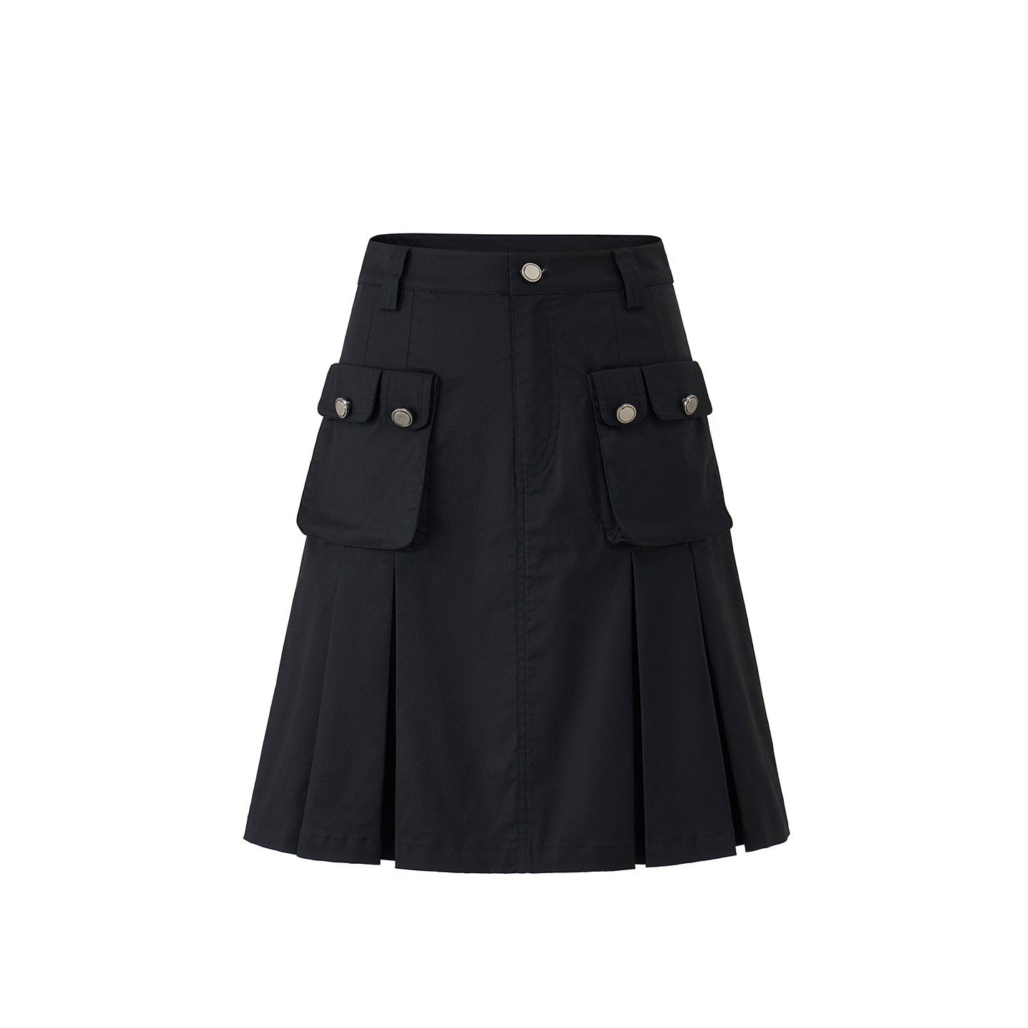 EZEK_Vintage_High_Waist_Pleated_Pocket_A_Line_Women's_Cotton_Spandex_Midi_Skirts_1060416363455_MISSTT