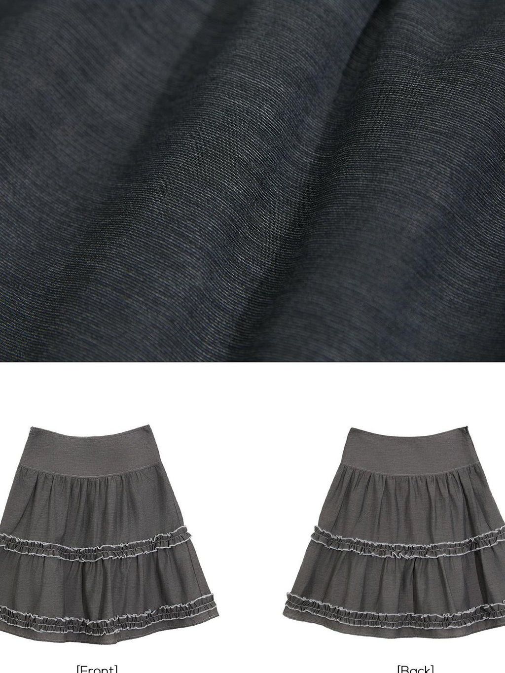 EZEK Vintage Lace Trim Ruched Loose Fit Women's A-line Skirts