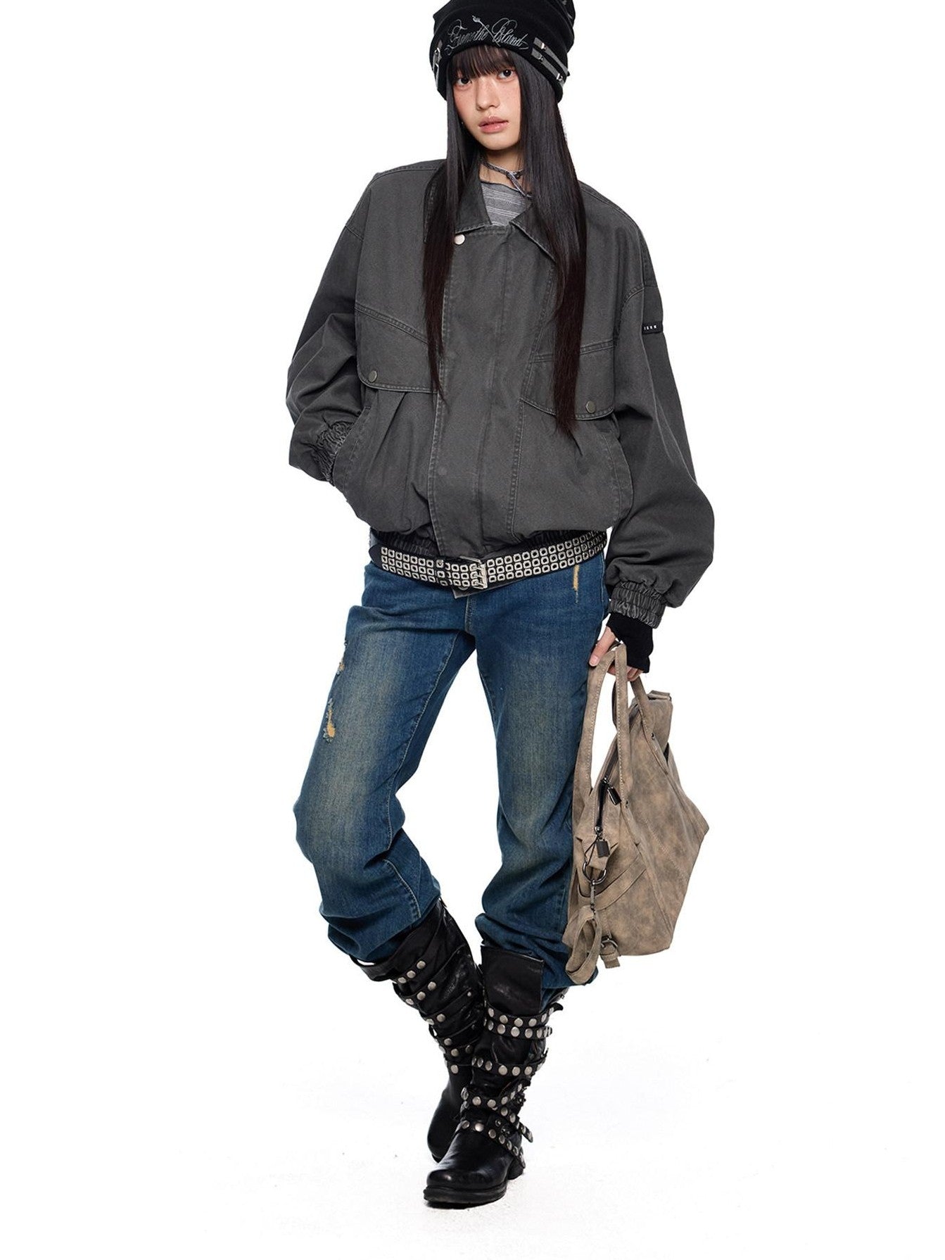 EZEK Vintage Low Rise Washed Ripped Micro Flare Women's Cotton Blend Flare Pants