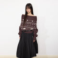 EZEK_Vintage_Printed_Knit_One_Shoulder_Women's_Acrylic_Blend_Off-shoulder_Sweaters_968554941248_MISSTT