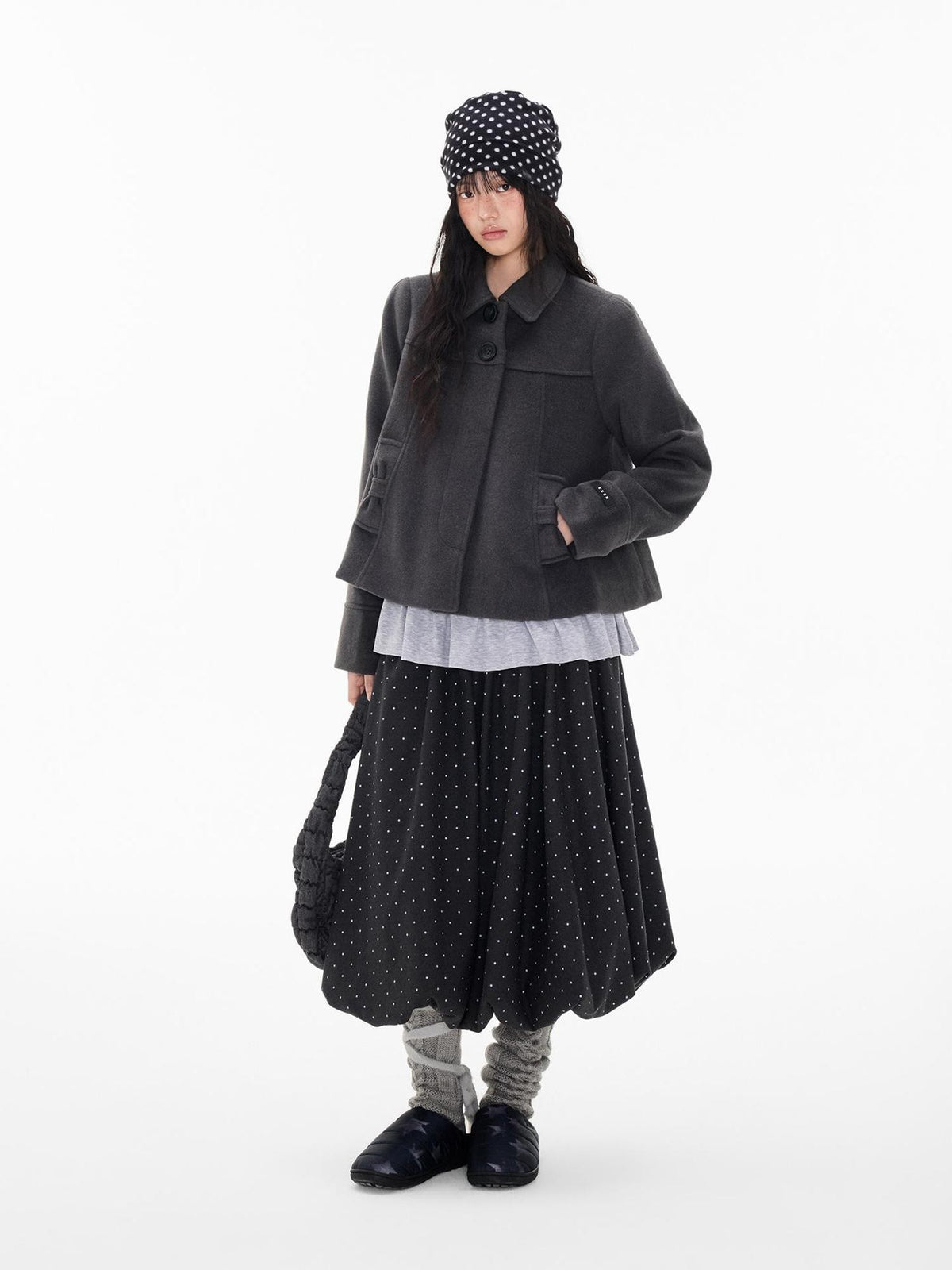EZEK Vintage Solid Color Lapel Collar Women's Polyester Cropped Jackets