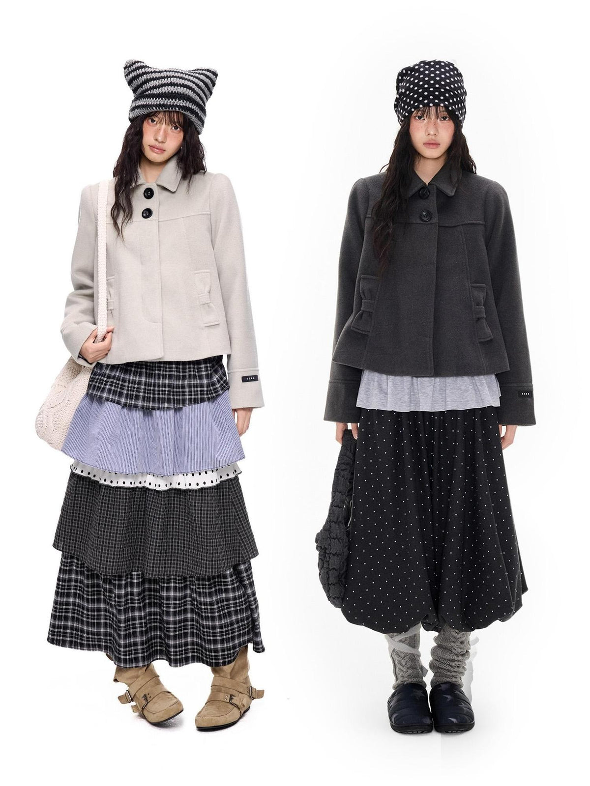 EZEK Vintage Solid Color Lapel Collar Women's Polyester Cropped Jackets