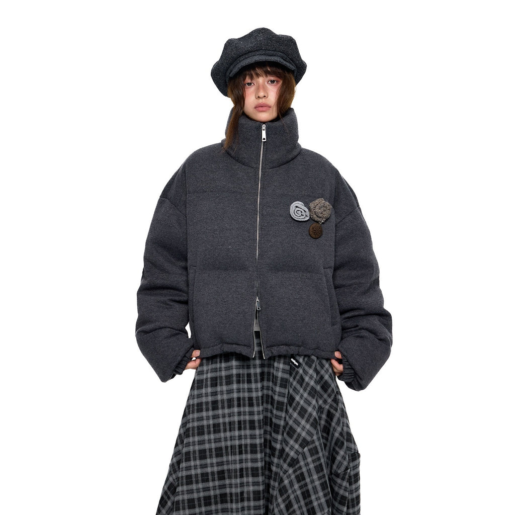 EZEK_Vintage_Stand_Collar_Chest_Flower_Zip_Loose_Women's_White_Duck_Down_Down_Jackets_980980114397_MISSTT
