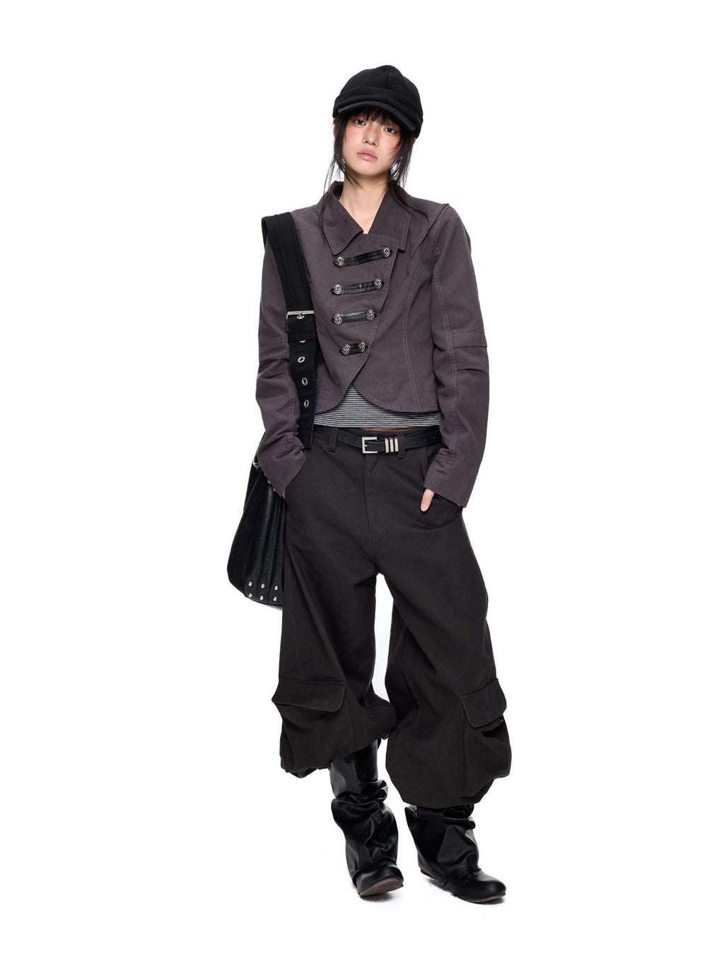 EZEK Vintage Structured Double Breasted Pocket Cotton Women's Cropped Jackets