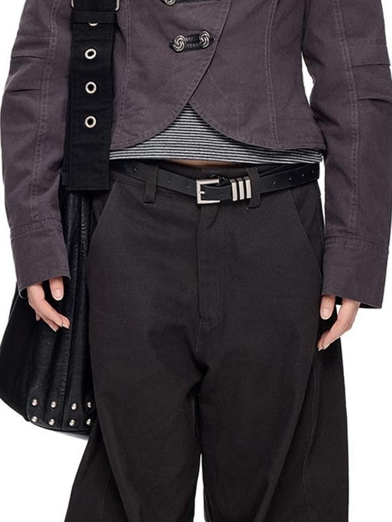 EZEK Vintage Structured Double Breasted Pocket Cotton Women's Cropped Jackets
