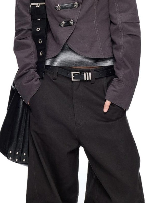 EZEK Vintage Structured Double Breasted Pocket Cotton Women's Cropped Jackets