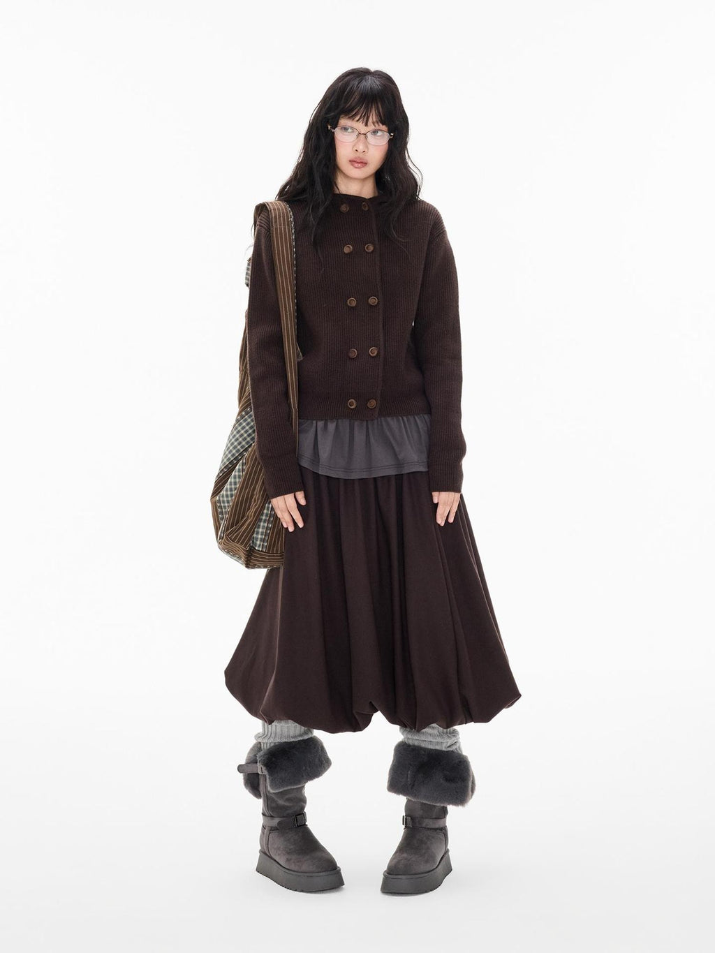 EZEK Waffle Knit Double Breasted Hooded Women's Cardigans