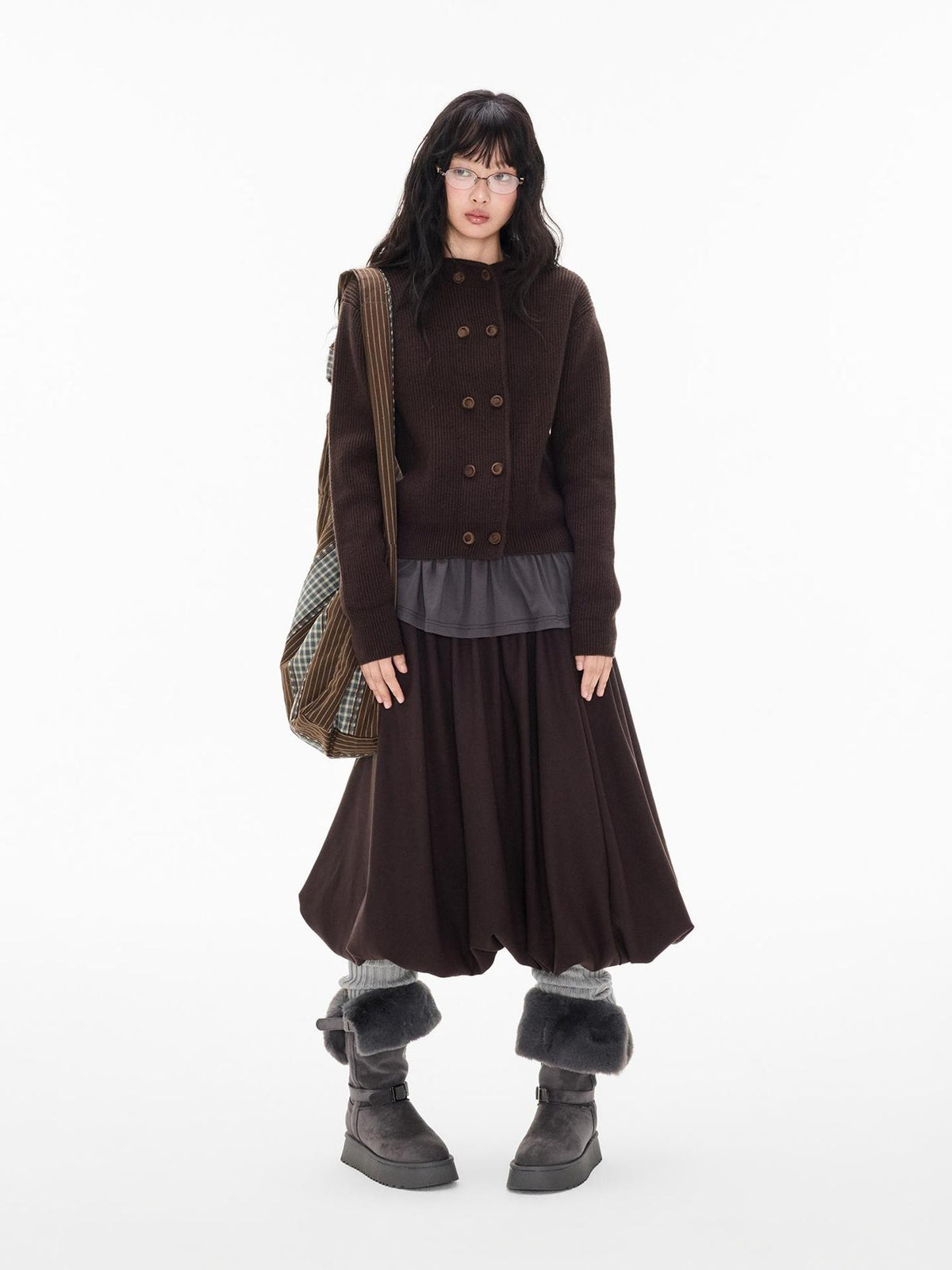 EZEK Waffle Knit Double Breasted Hooded Women's Cardigans