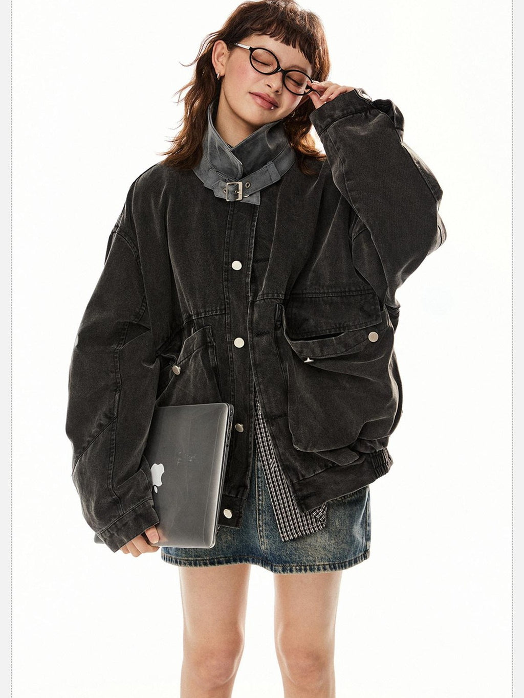 EZEK Washed Large Pocket American Barn Style Vintage Women's Cotton Utility Jackets