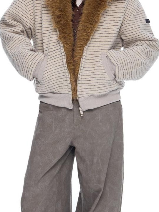 EZEK Washed Vintage Curved Cargo Pockets Women's Cotton Wide-leg Pants