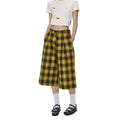 EZEK_Yellow_Black_Plaid_Pocket_Button_Fly_Hip_Hop_Wide_Leg_Women's_Cotton_Capri_Pants_932971262387_MISSTT