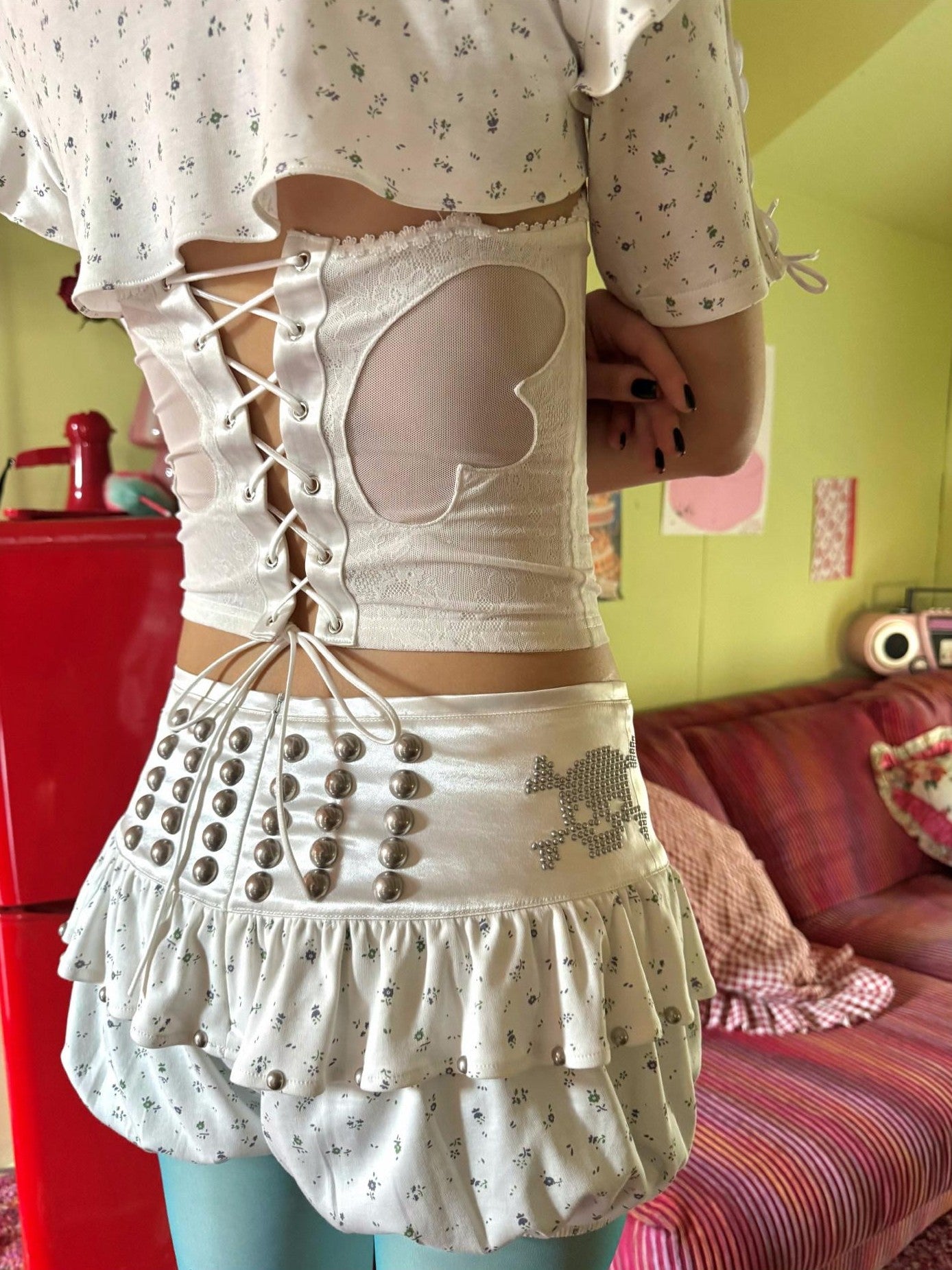 FOURFORTY Angel Lace Cutout Wing Butterfly Tie Women's Nylon Camisoles