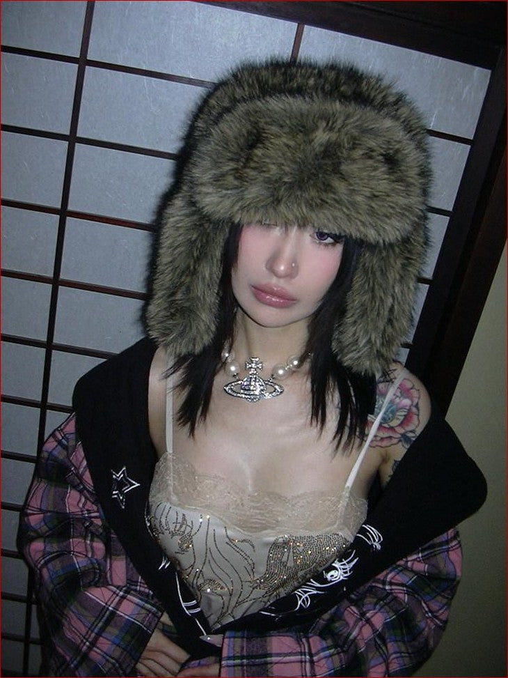 FOURFORTY Anime Hand Painted Rhinestone Silky Women's Polyester Short Lace Camisoles