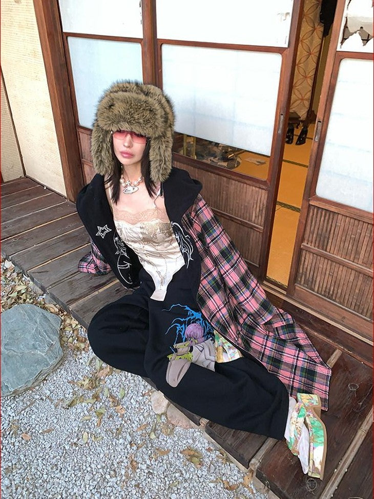 FOURFORTY Anime Hand Painted Rhinestone Silky Women's Polyester Short Lace Camisoles