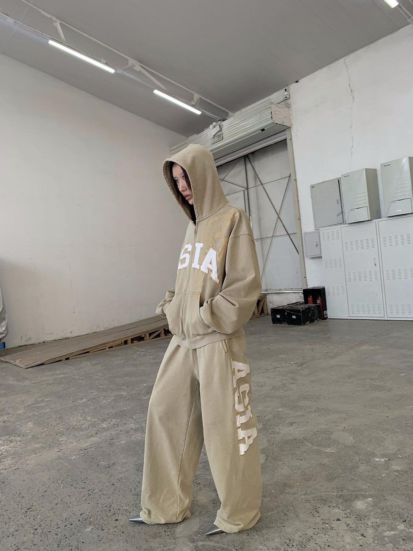 FOURFORTY Asia Love Graphic Women's Thickened Heavyweight Fleece Zip-up Hoodies